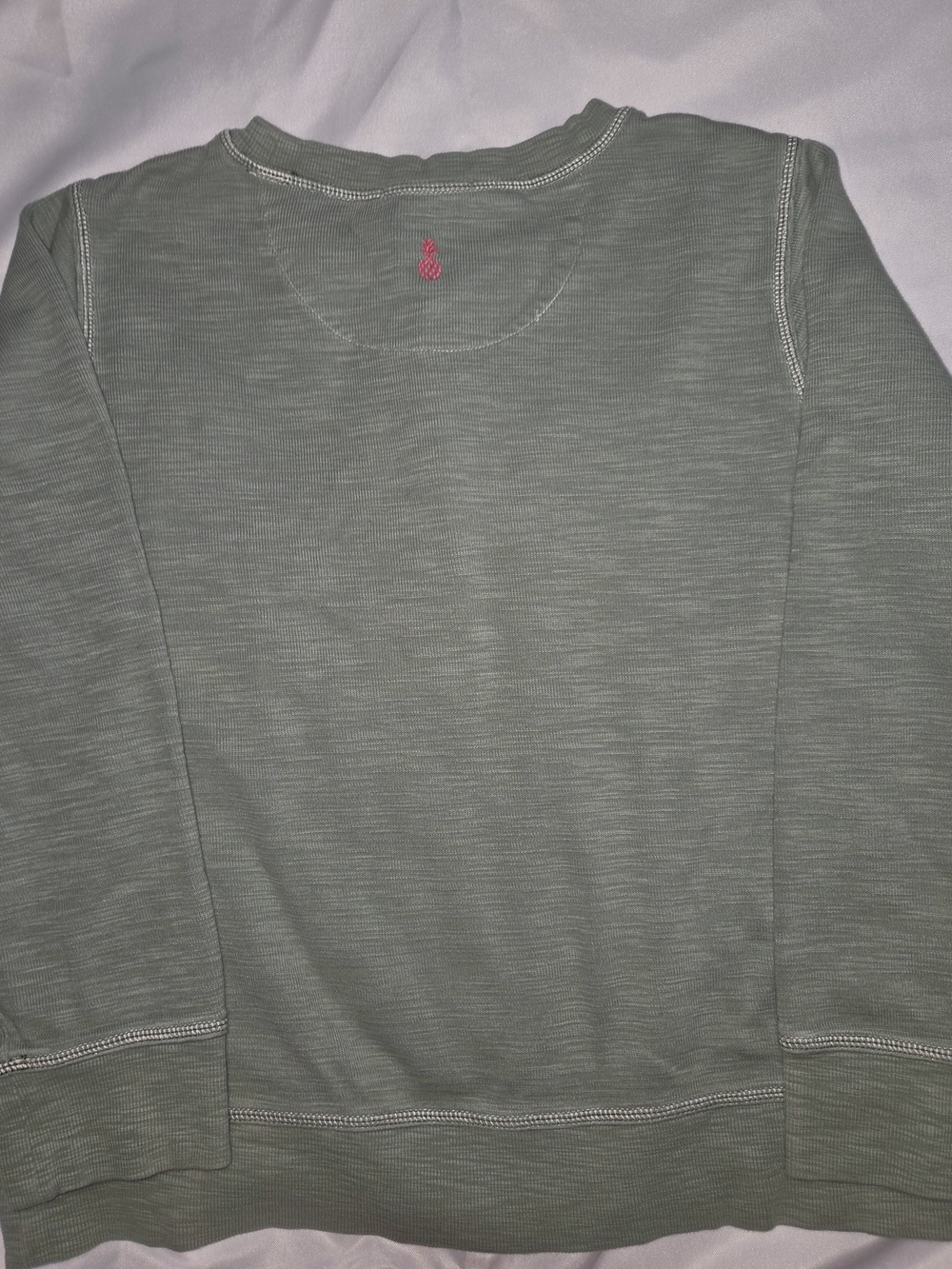 Tommy Bahama Olive Green Long-Sleeve Pullover with Pink Logo